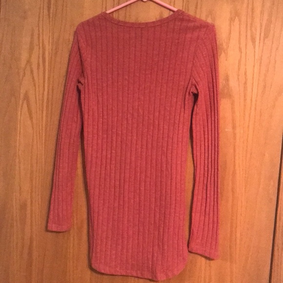 Rue 21 Sweater Tunic Long Ribbed Knit Salmon - Picture 2 of 3